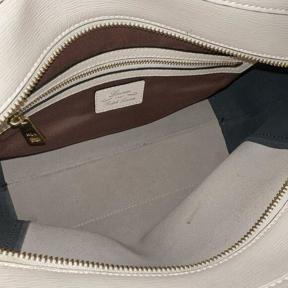 LRL Lauren Ralph Lauren Black and Ivory Handbag Purse Tote - Picture 7 of 8